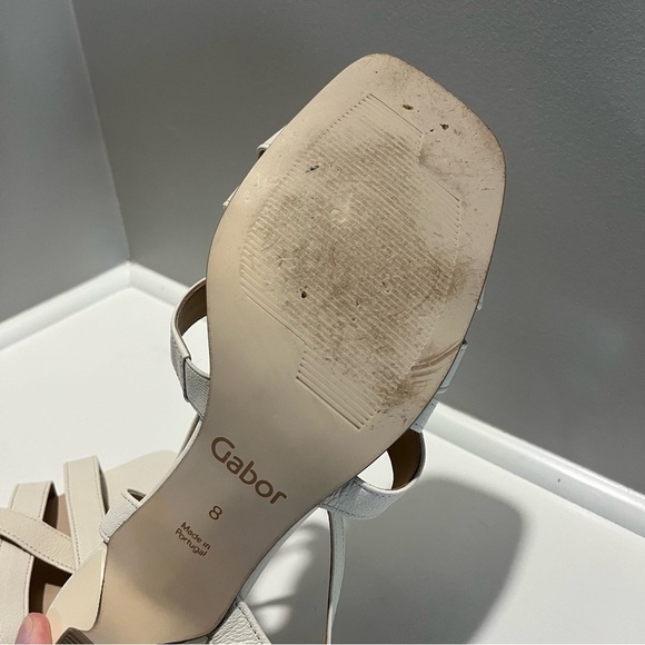 Gabor Damon Leather Ankle Square Toe Sling Back Heel Sandals - Picture 11 of 15